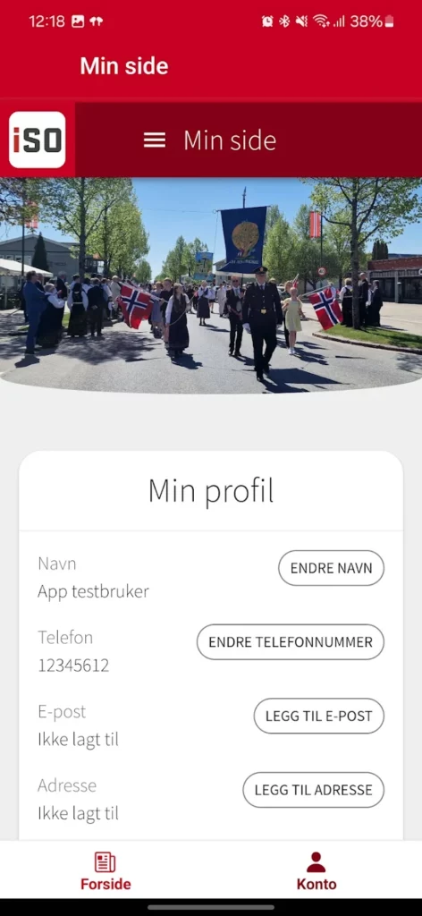 iSolør - app - min profil